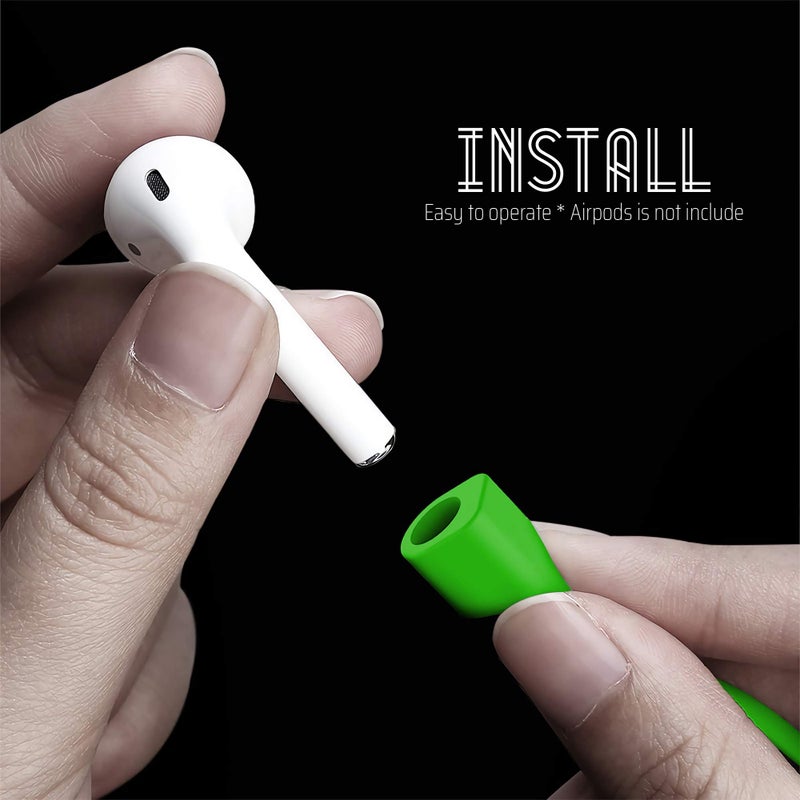 cobcobb Ultra Strong Magnetic Airpod Pro Strap Anti-Lost Cord Sports Lanyard Compatible with Airpods 3rd 2nd Generation Pro 3 2 1 (3 Green) - Image 4